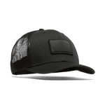 Black NOBULL Curved Brim Trucker Front Silhouette Angle