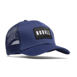 Navy NOBULL Curved Brim Trucker Front Silhouette Angle