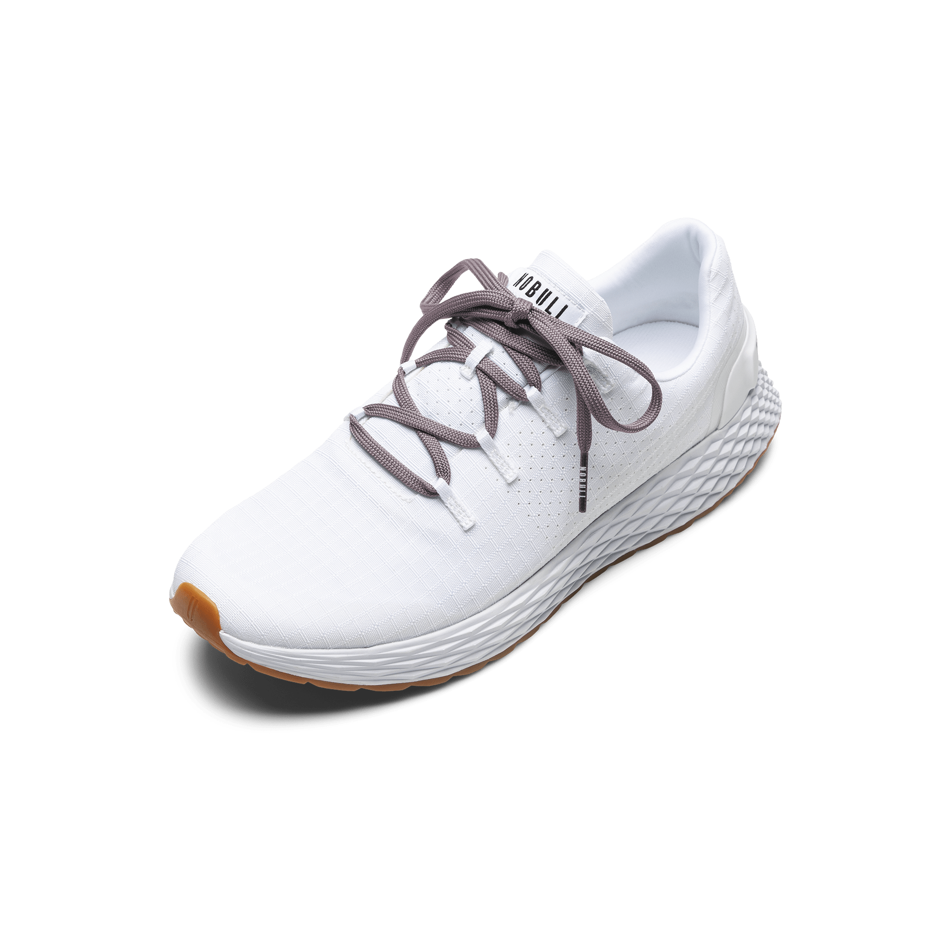White Allday Ripstop Shoe with Elderberry Shoelaces.