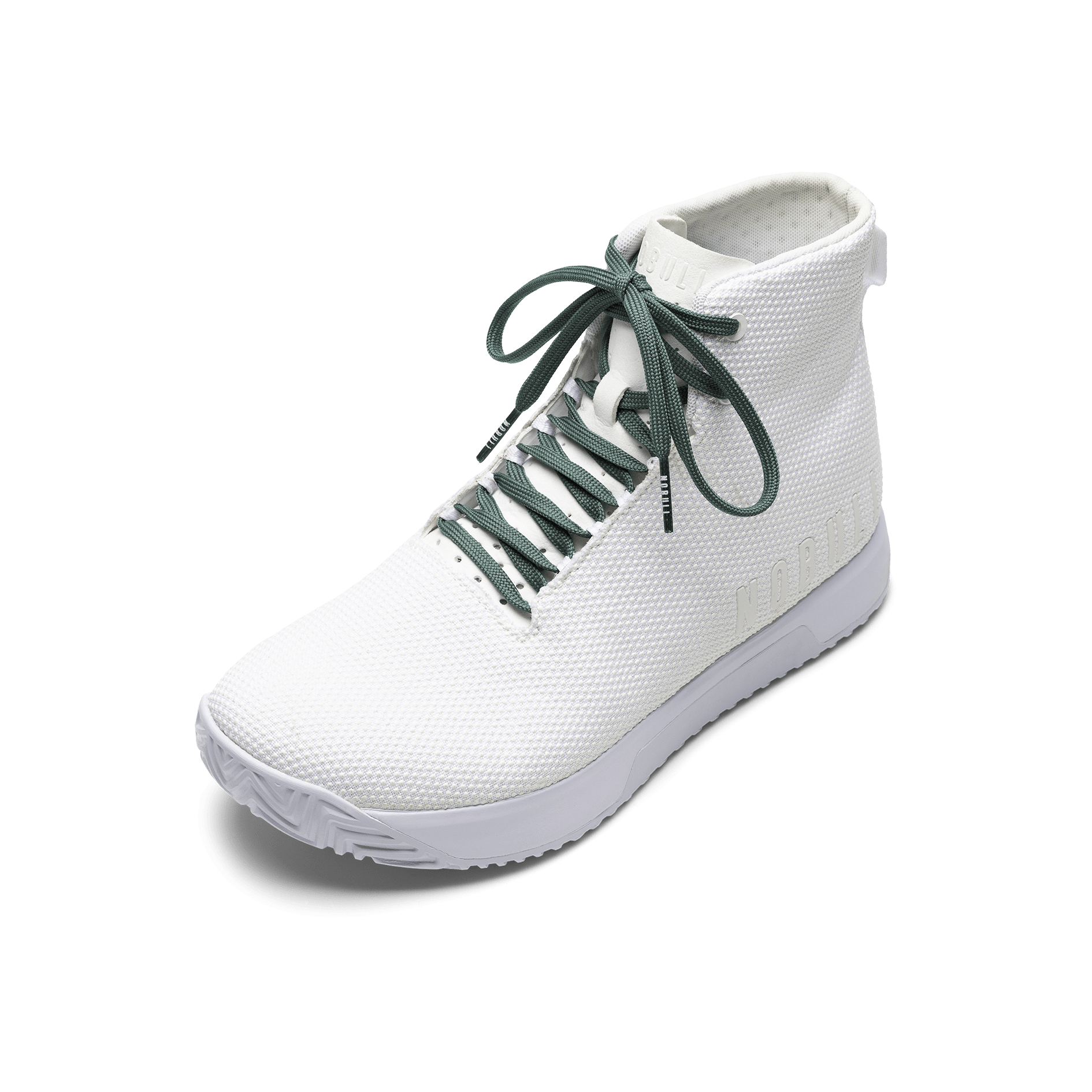 White Outwork Edge High-Top with Silver Pine Shoelaces.