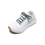 White Drive Knit Shoe with Silver Pine Shoelaces.