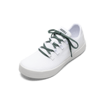 White Recs Canvas Shoe with Silver Pine Shoelaces.