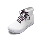 White Outwork Edge high-top with blackberry laces.