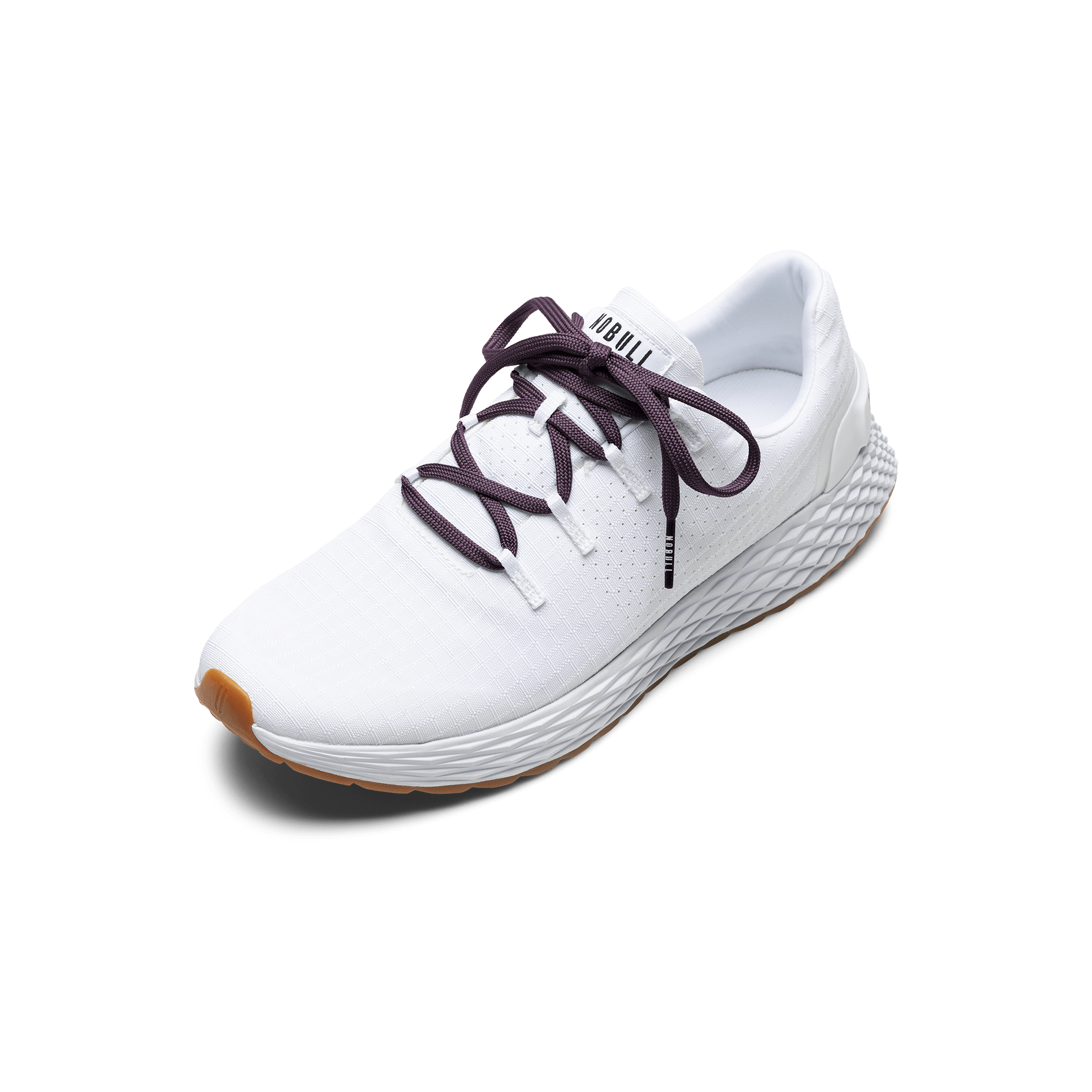 White Allday Ripstop Shoes with Blackberry Laces.