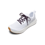 White Drive Mesh Shoes with Blackberry Laces.