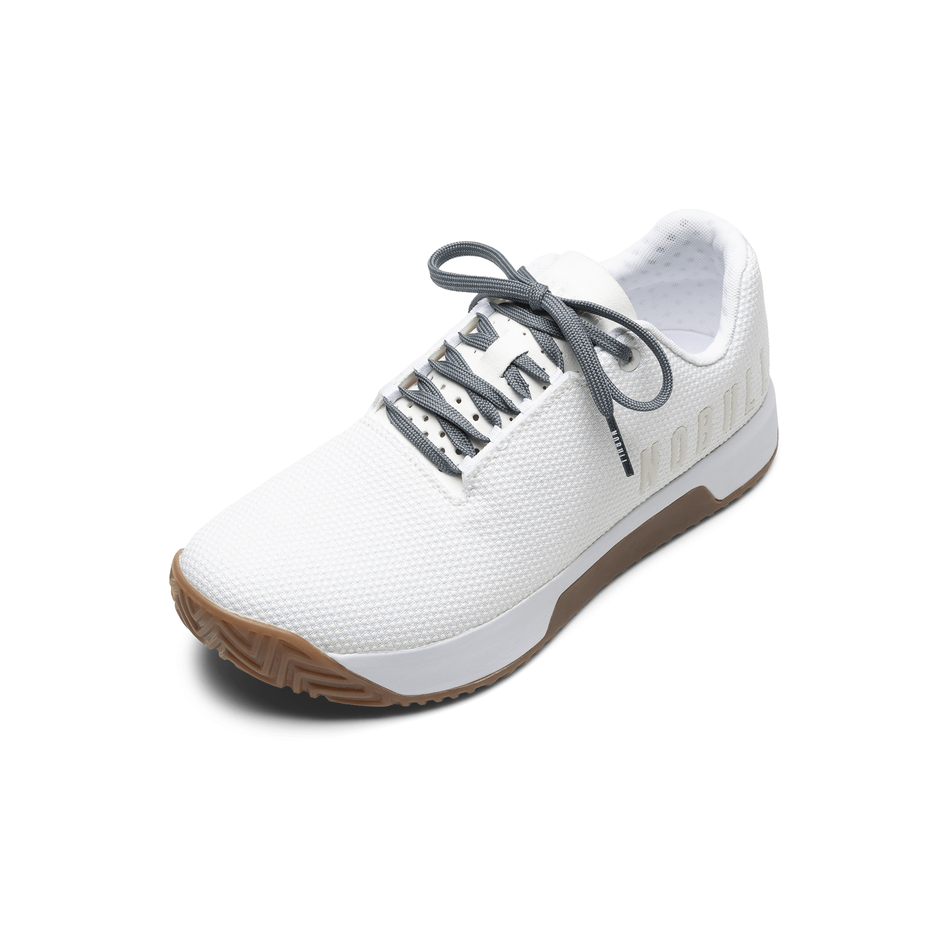 White Outwork Edge Shoe with Storm Cloud Shoelaces.