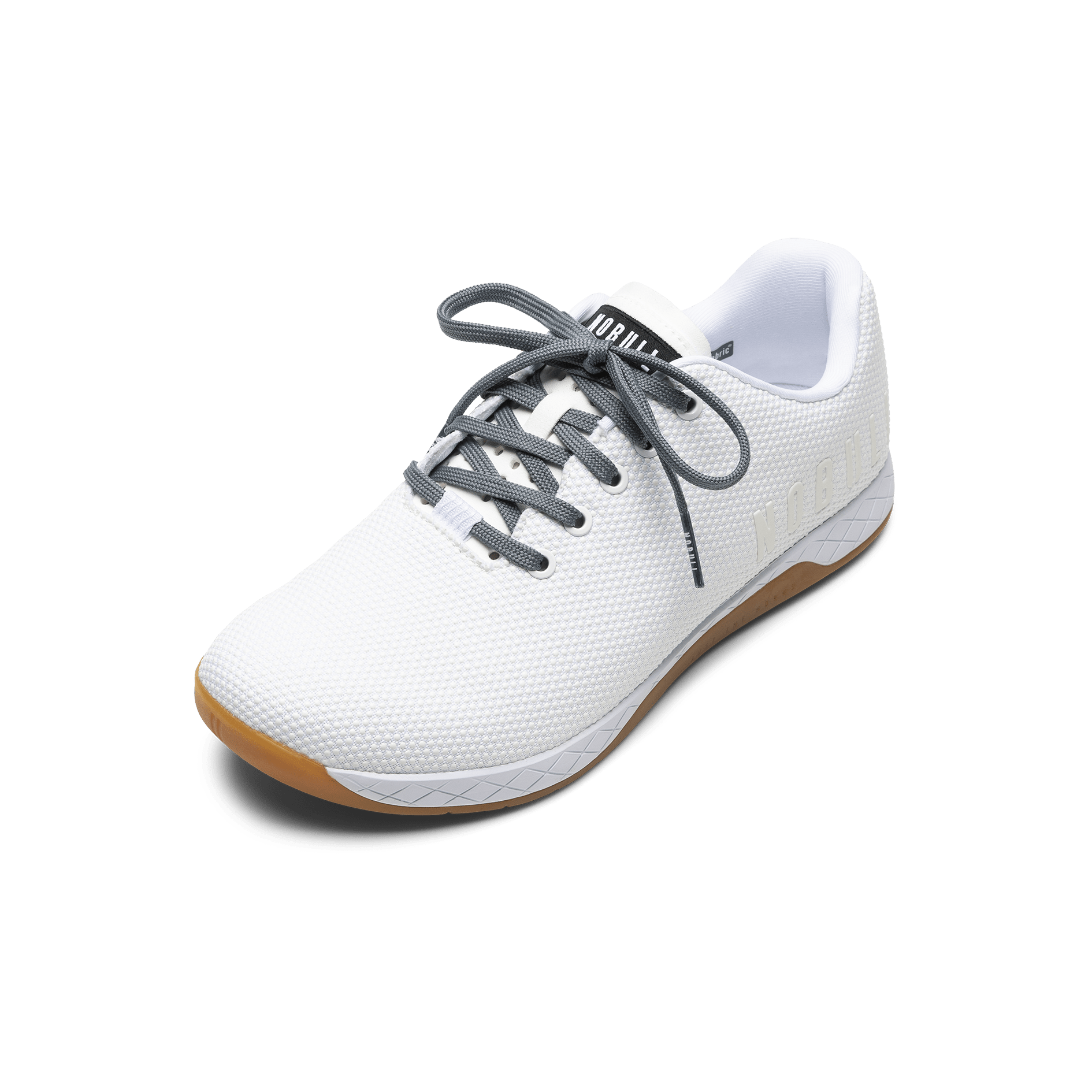 White Outwork Shoe with Storm Cloud Shoelaces.