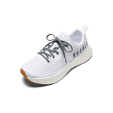 White Journey Shoe with Storm Cloud Shoelaces.