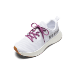 White Journey Shoe with Vivid Fuchsia Shoelaces.