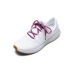 White Allday Ripstop Shoe with Vivid Fuchsia Shoelaces.