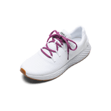 White Allday Ripstop Shoe with Vivid Fuchsia Shoelaces.