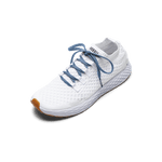 White Allday Knit Shoes with Light Blue Laces.
