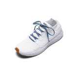 White Allday Knit Shoes with Light Blue Laces.