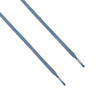 Pair of light blue shoelaces on a white background.