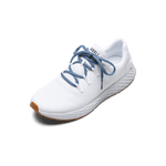 White Allday Ripstop Shoes with Light Blue Laces.