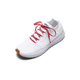 White Allday Knit Shoe with Hibiscus Shoelaces.