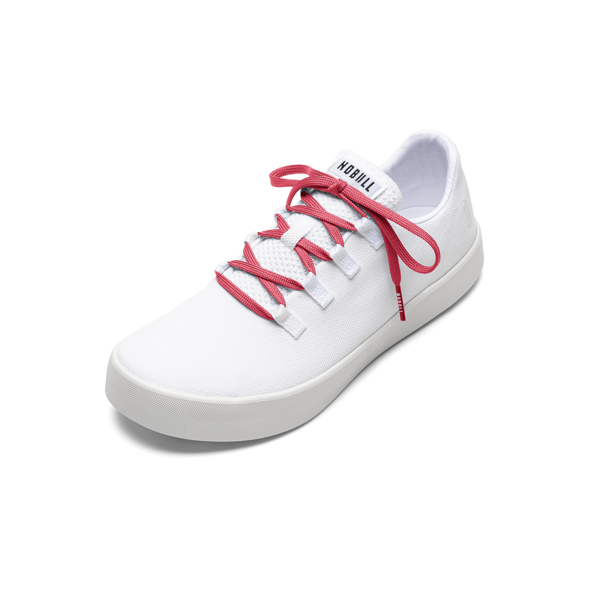 White Recs Canvas Shoe with Hibiscus Shoelaces.