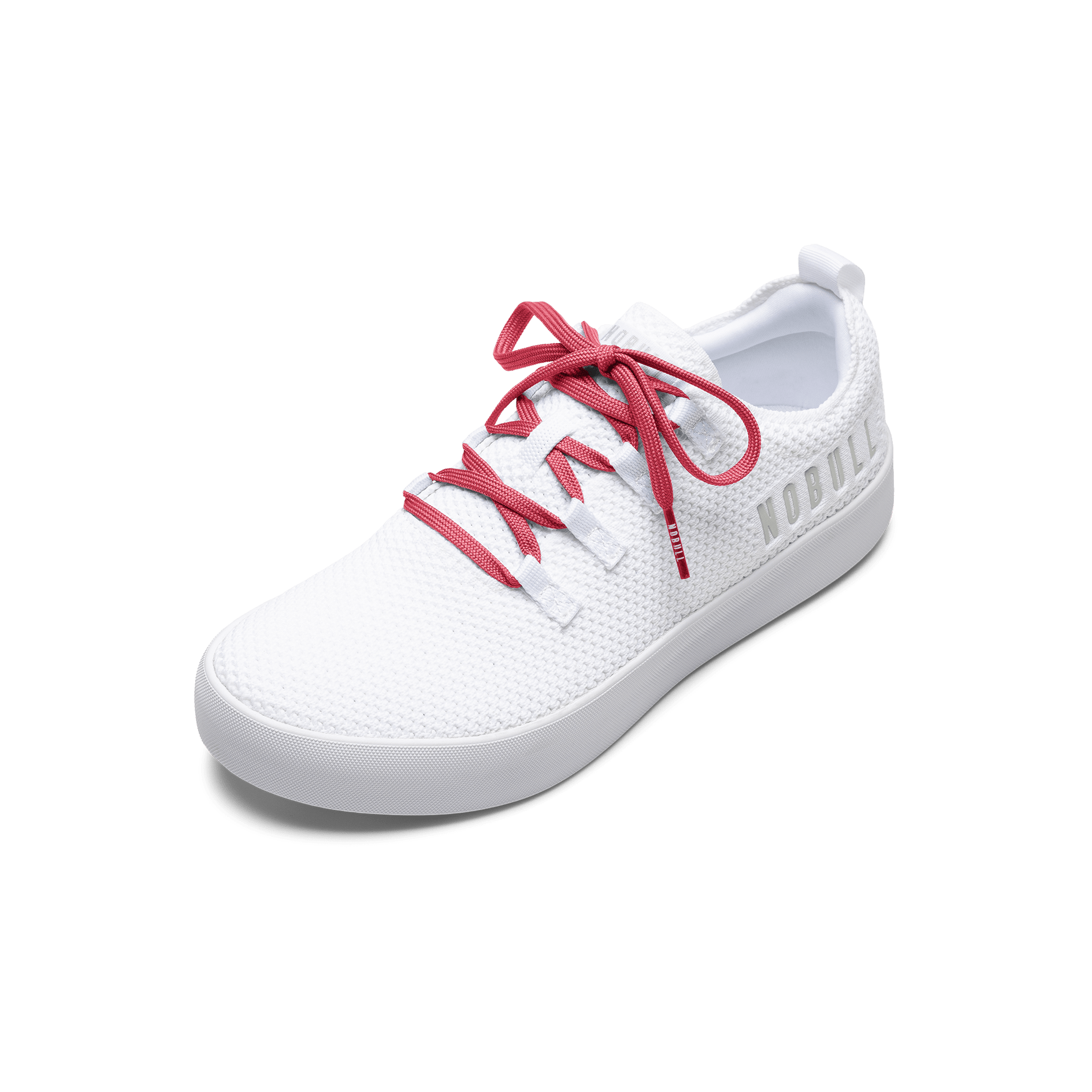 White Recs Knit Shoe with Hibiscus Shoelaces.