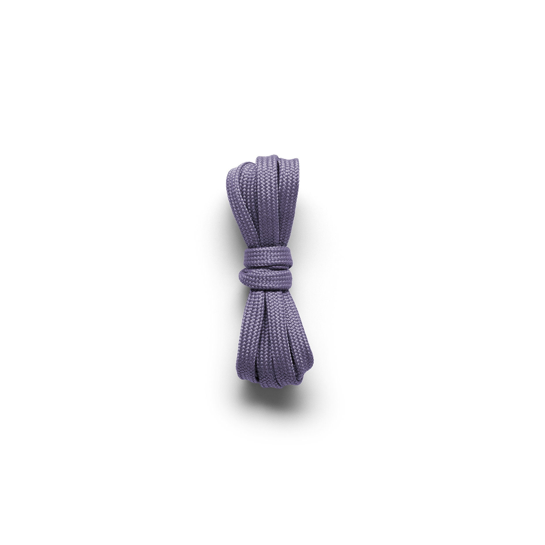 Purple Shoelaces Tied in a Knot.