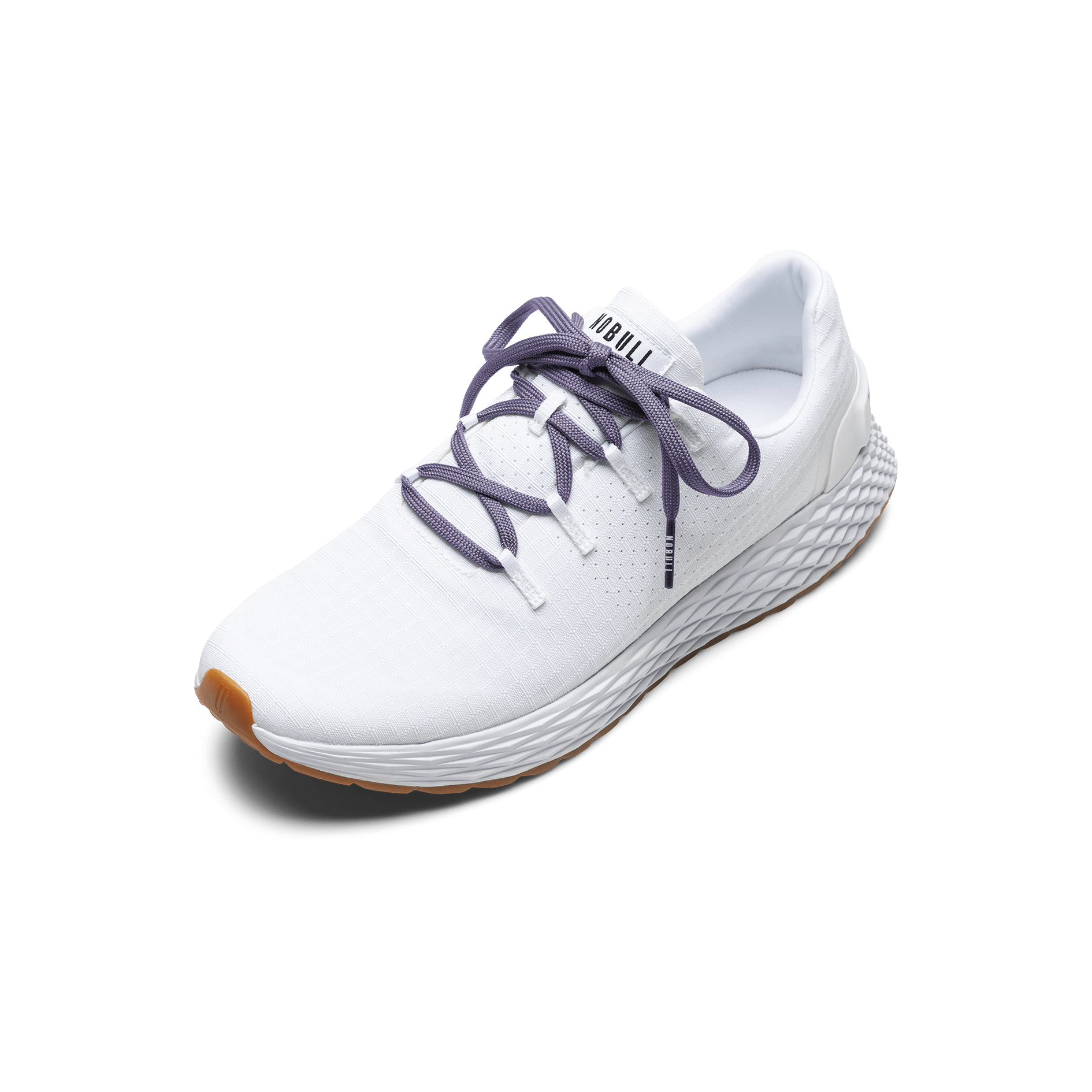 White Allday Ripstop Shoe with Purple Shoelaces.