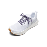 White Drive Mesh Shoe with Purple Shoelaces.
