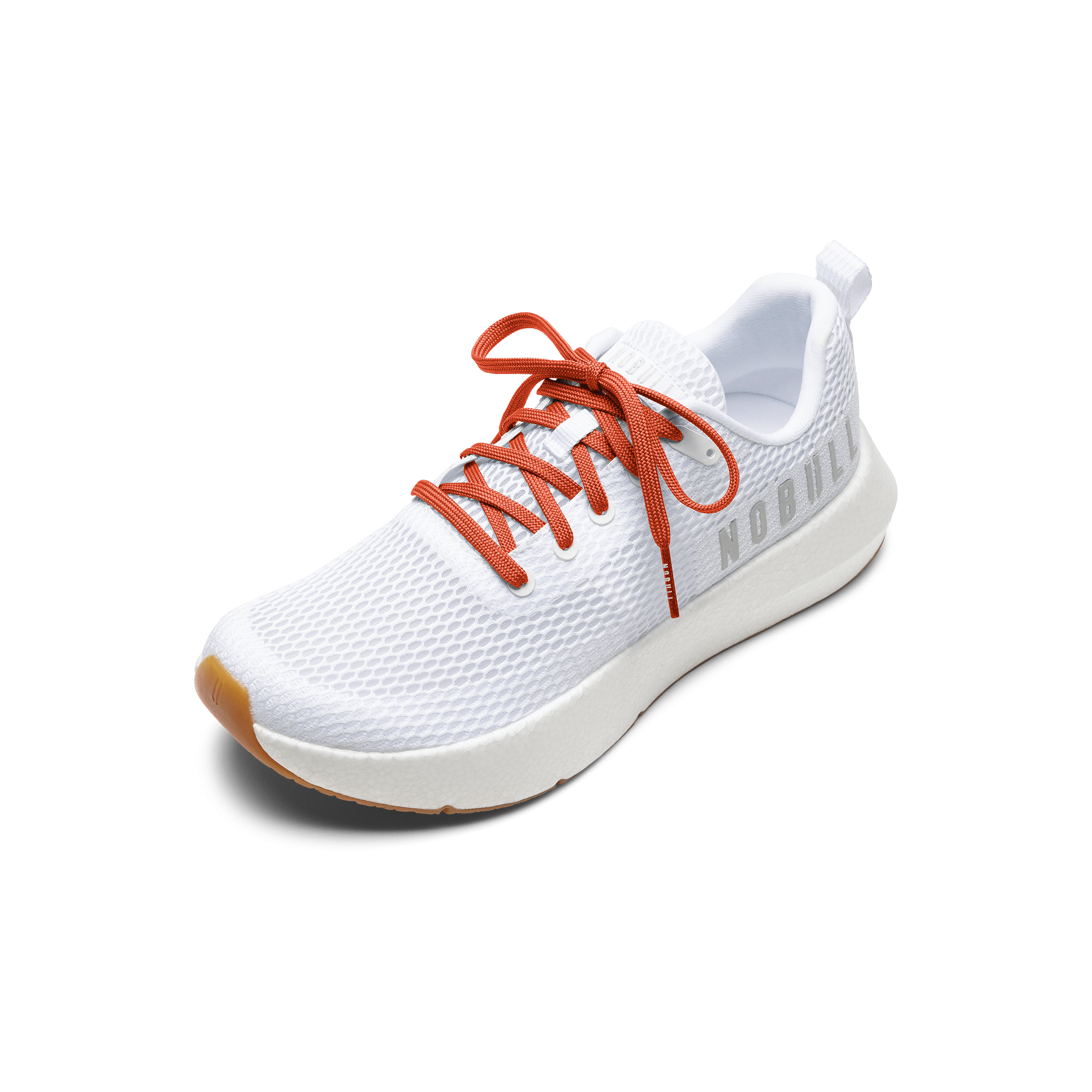 White Drive Mesh Shoe with Sunset Shoelaces.