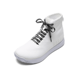 White Outwork Edge High-Top Shoe with #IAMNOBULL Shoelaces.