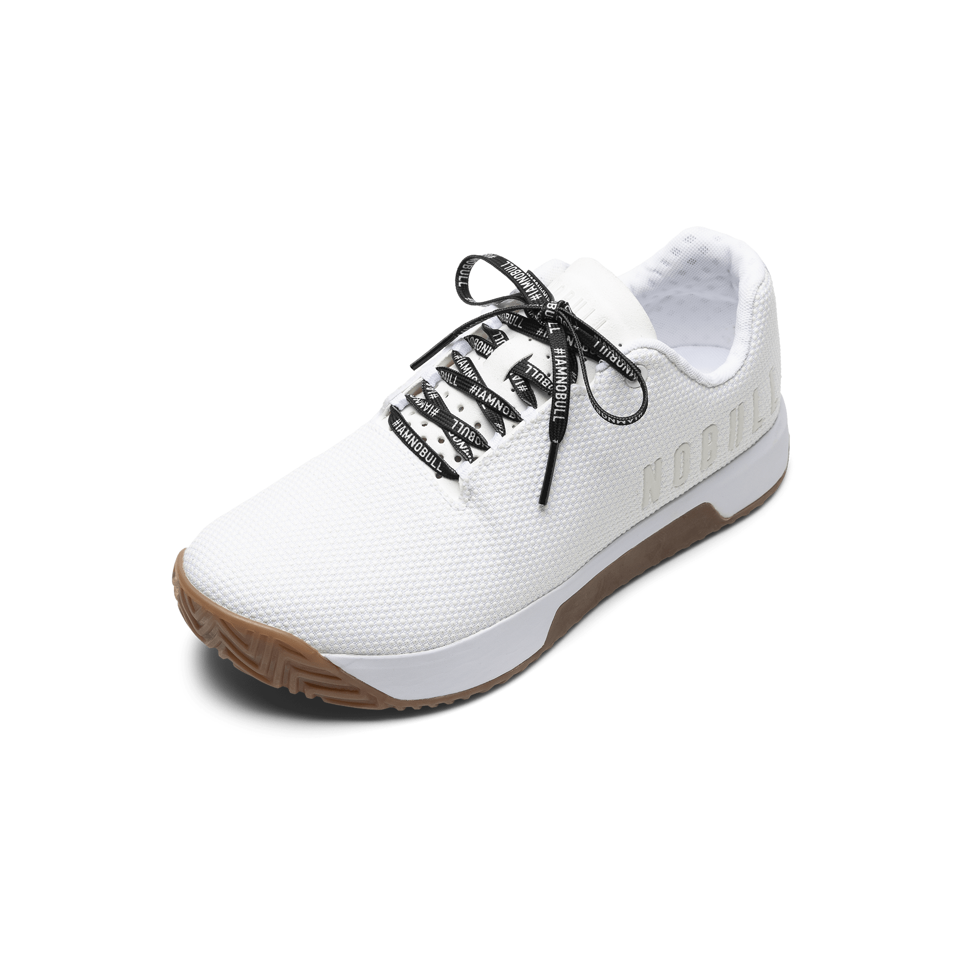 White Outwork Edge Shoe with #IAMNOBULL Shoelaces.