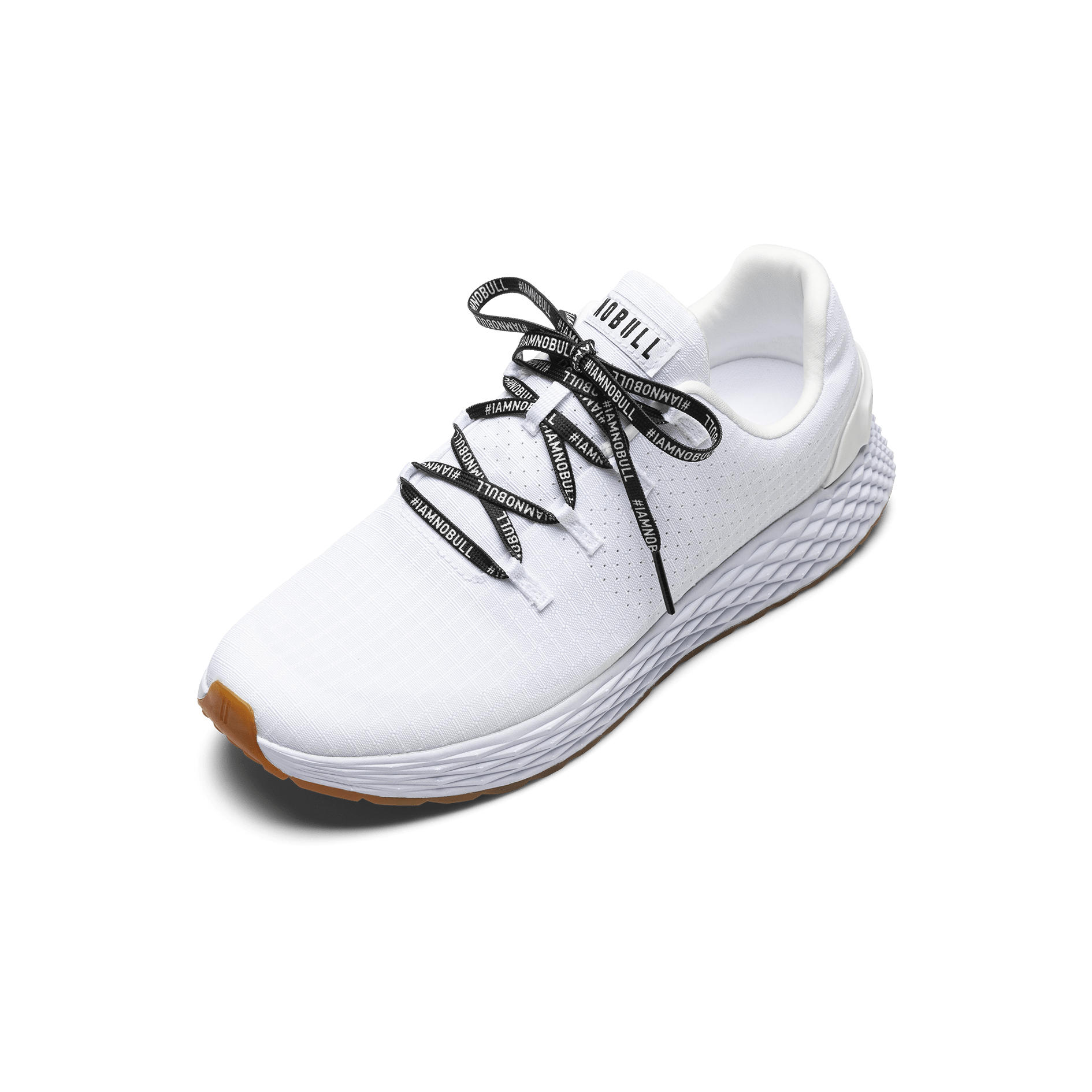 White Allday Ripstop Shoe with #IAMNOBULL Shoelaces.