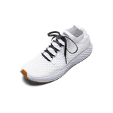 White Allday Knit Shoe with Black Camo Laces.