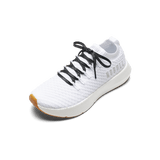 White Drive Knit Shoes with Black Camo Laces.