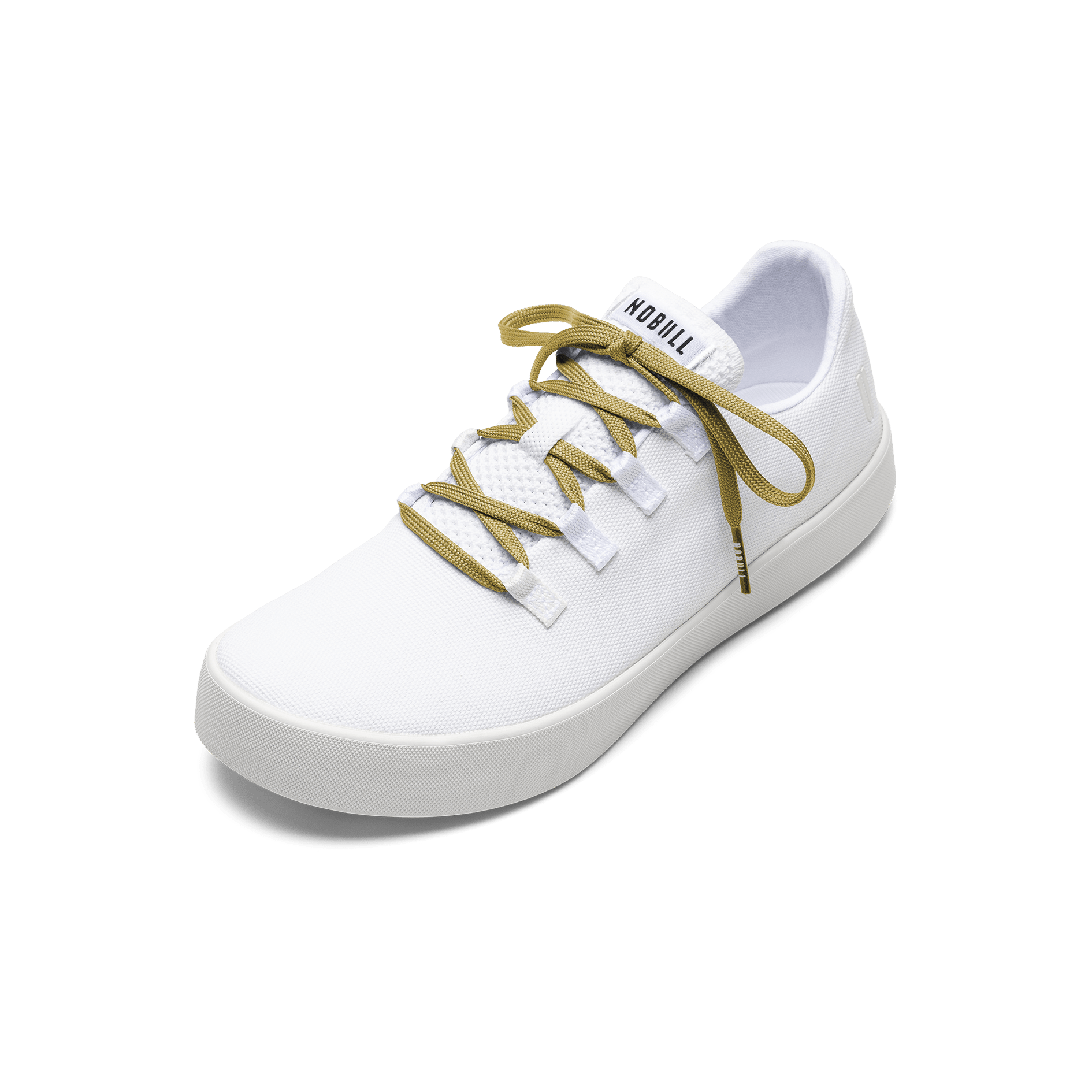 White Recs Canvas shoes with Ginger Laces.