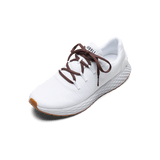 White Allday Ripstop Shoe with Dark Maroon Shoelaces.
