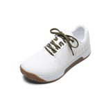 White Outwork Edge Shoe with Tactical Green Shoelaces.