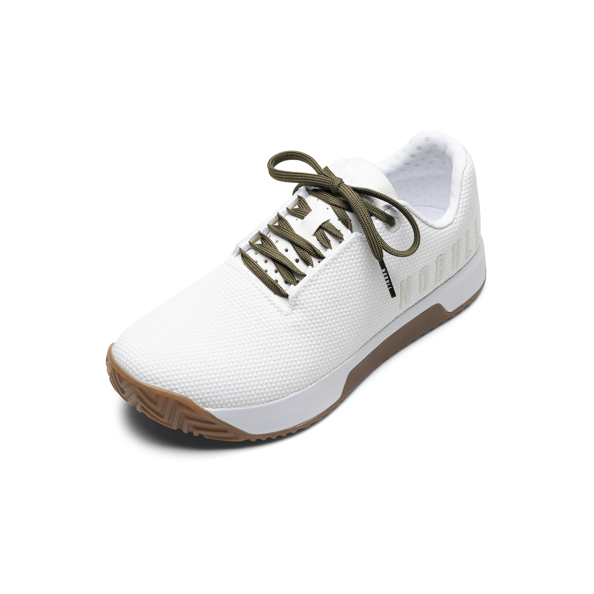 White Outwork Edge Shoe with Tactical Green Shoelaces.