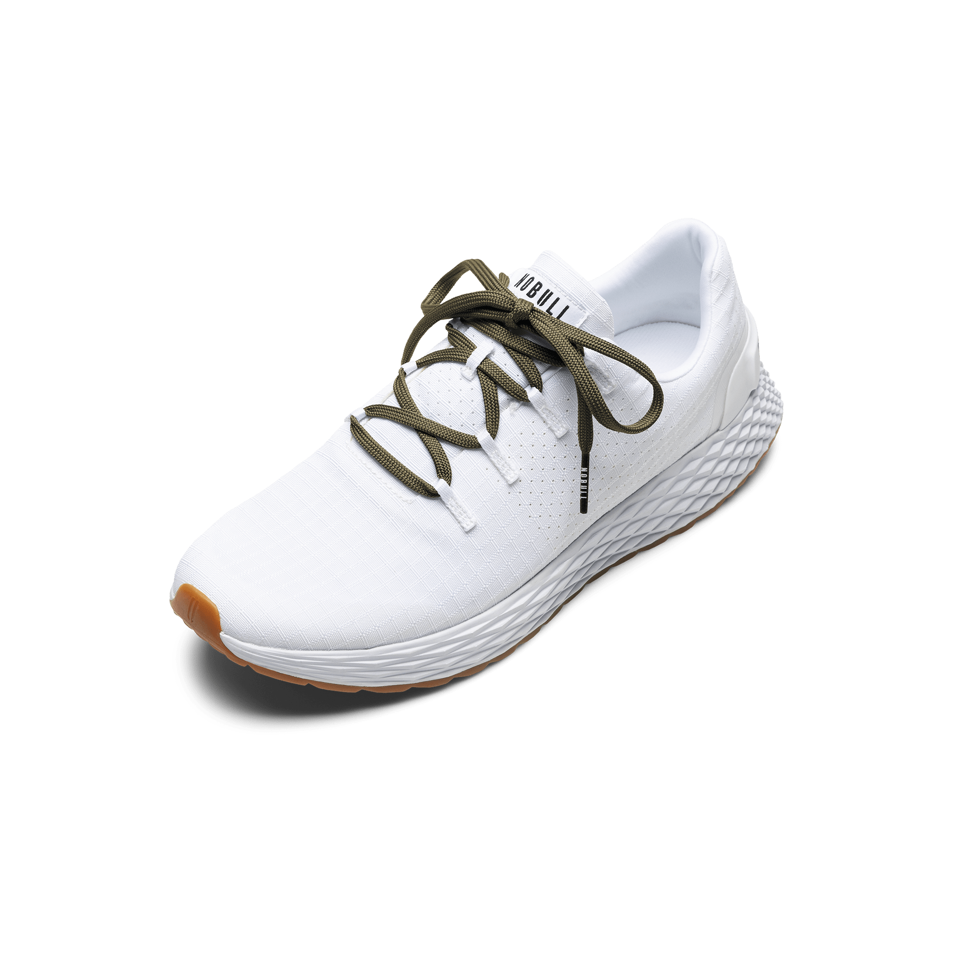 White Allday Ripstop Shoe with Tactical Green Shoelaces.