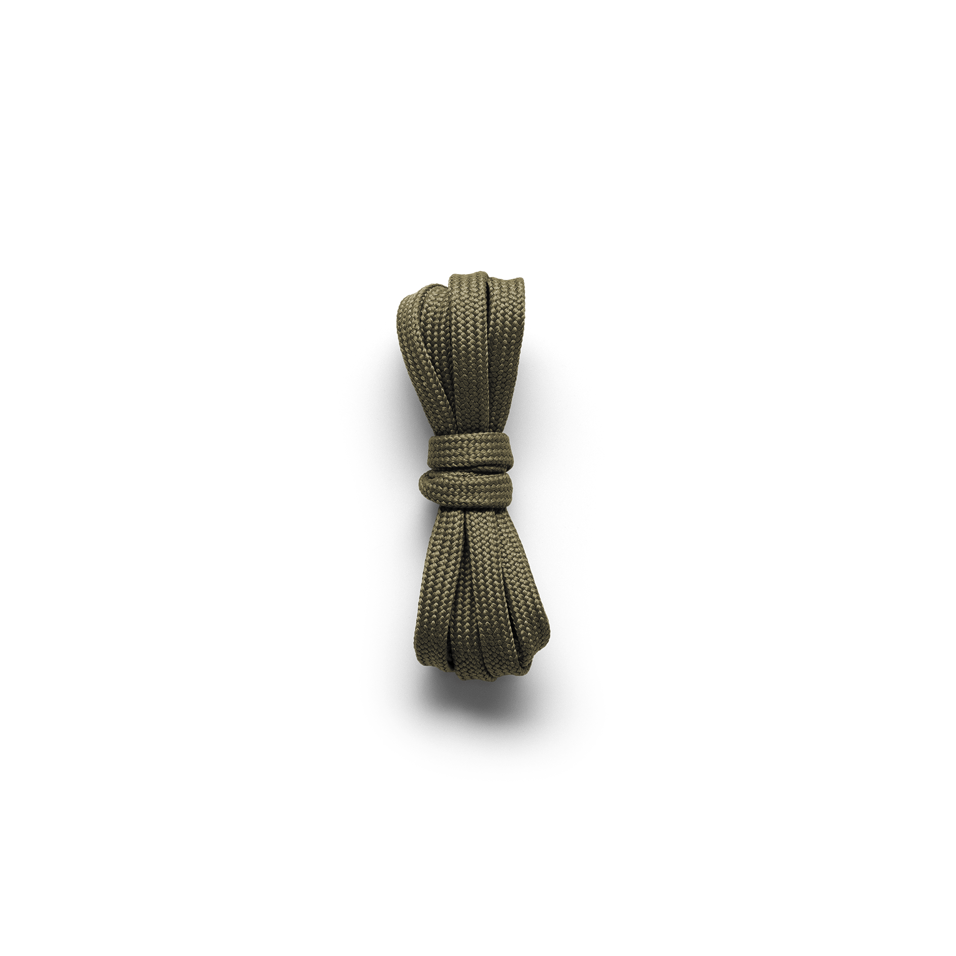 Tactical Green Shoelaces Tied in a Knot.