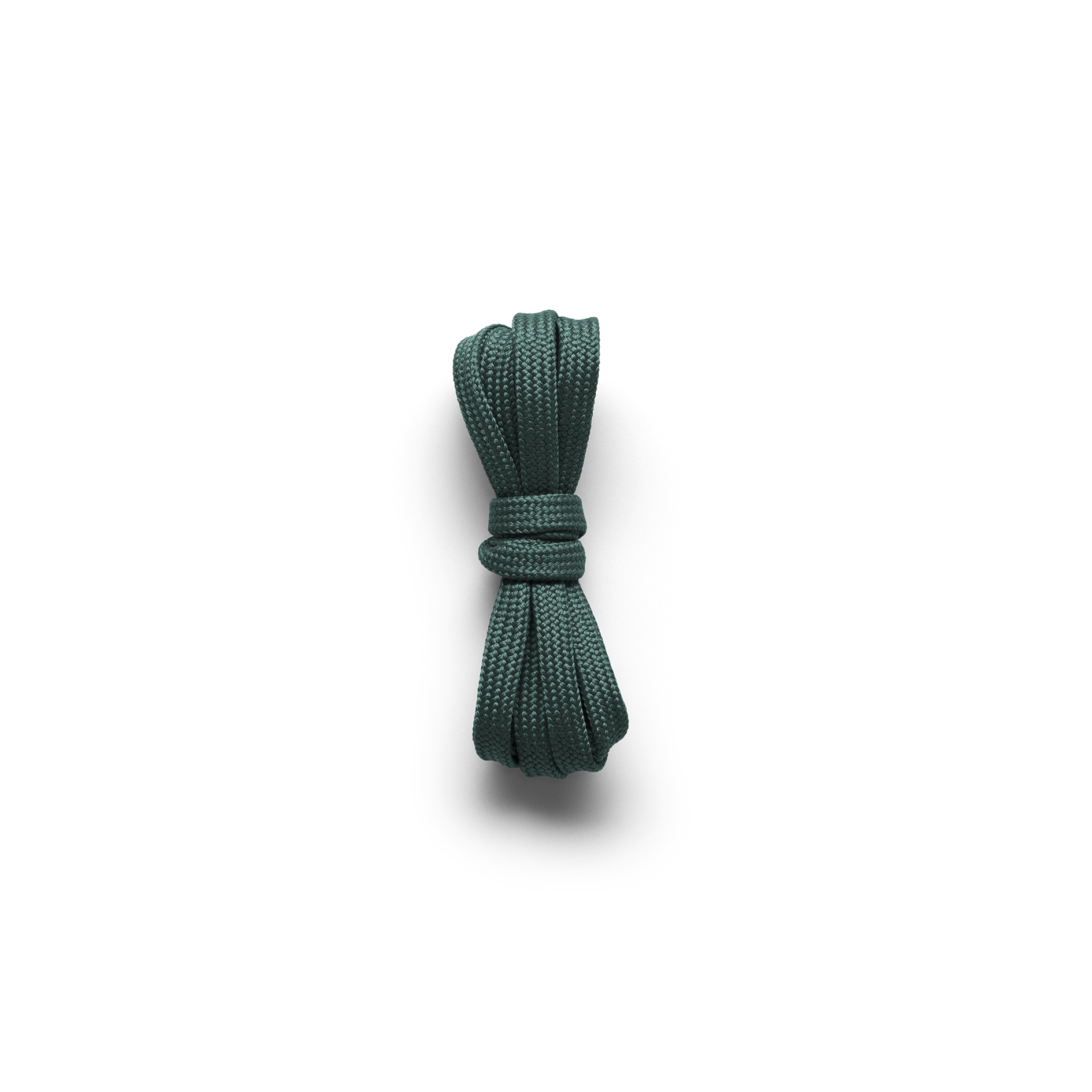 Dark Aqua Shoelaces Tied in a Knot.