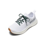White Journey Shoe with Dark Aqua Shoelaces.