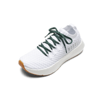 White Drive Knit Shoe with Dark Aqua Shoelaces.