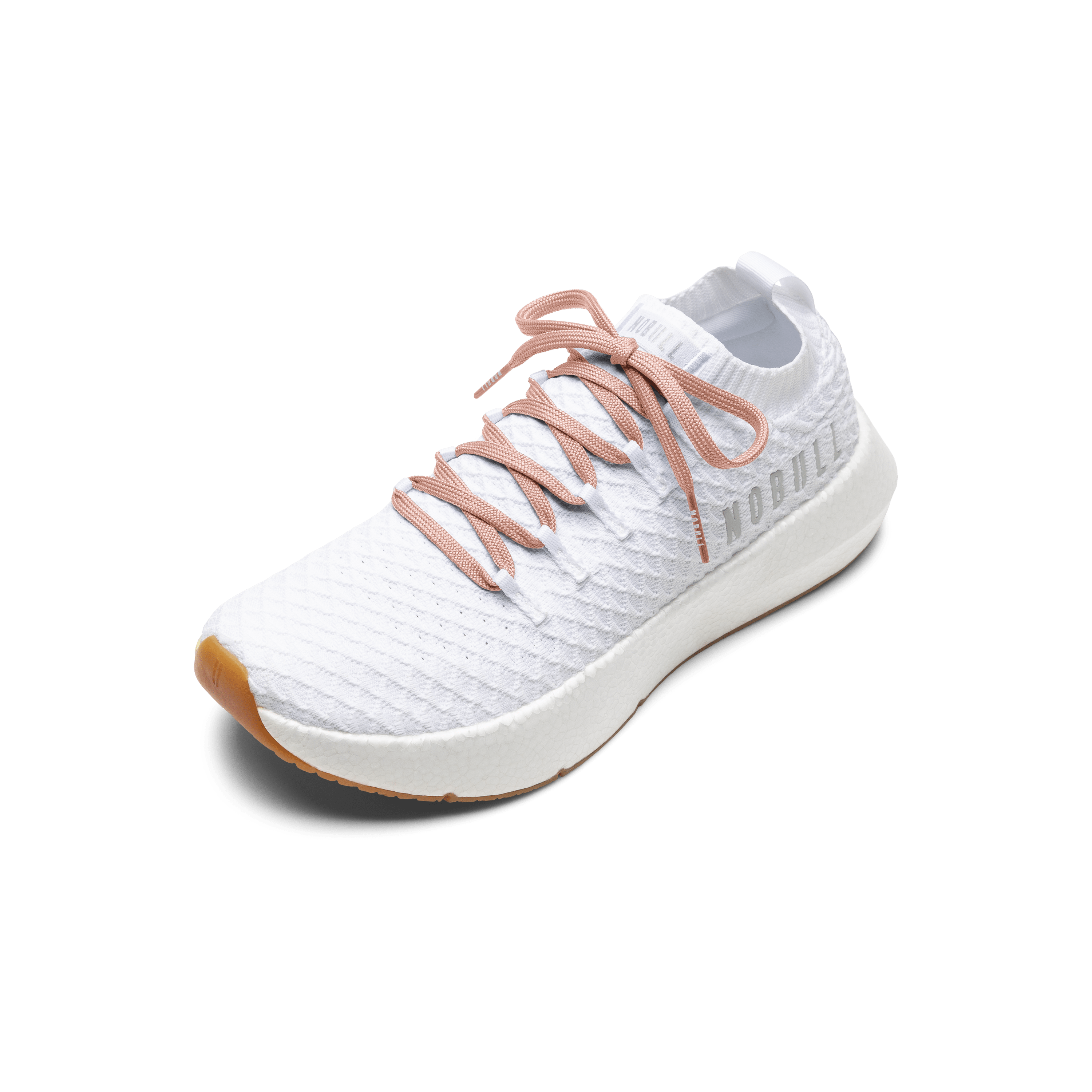 White Drive Knit Shoe with Sunrise Shoelaces.