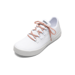 White Recs Canvas Shoe with Sunrise Shoelaces.