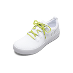 White Recs Knit Shoe with Zest Shoelaces.