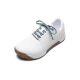 White Outwork Edge Shoe with Powder Blue Shoelaces.