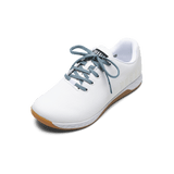 White Outwork Shoe with Powder Blue Shoelaces.