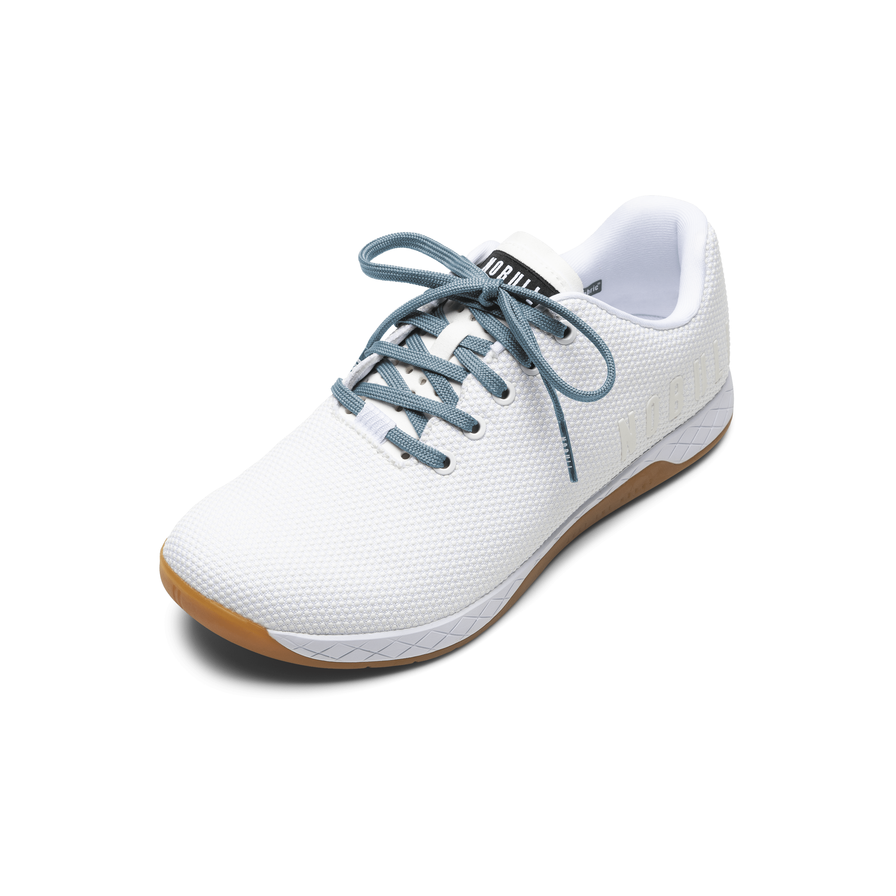 White Outwork Shoe with Powder Blue Shoelaces.