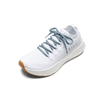 White Drive Knit Shoe with Powder Blue Shoelaces.