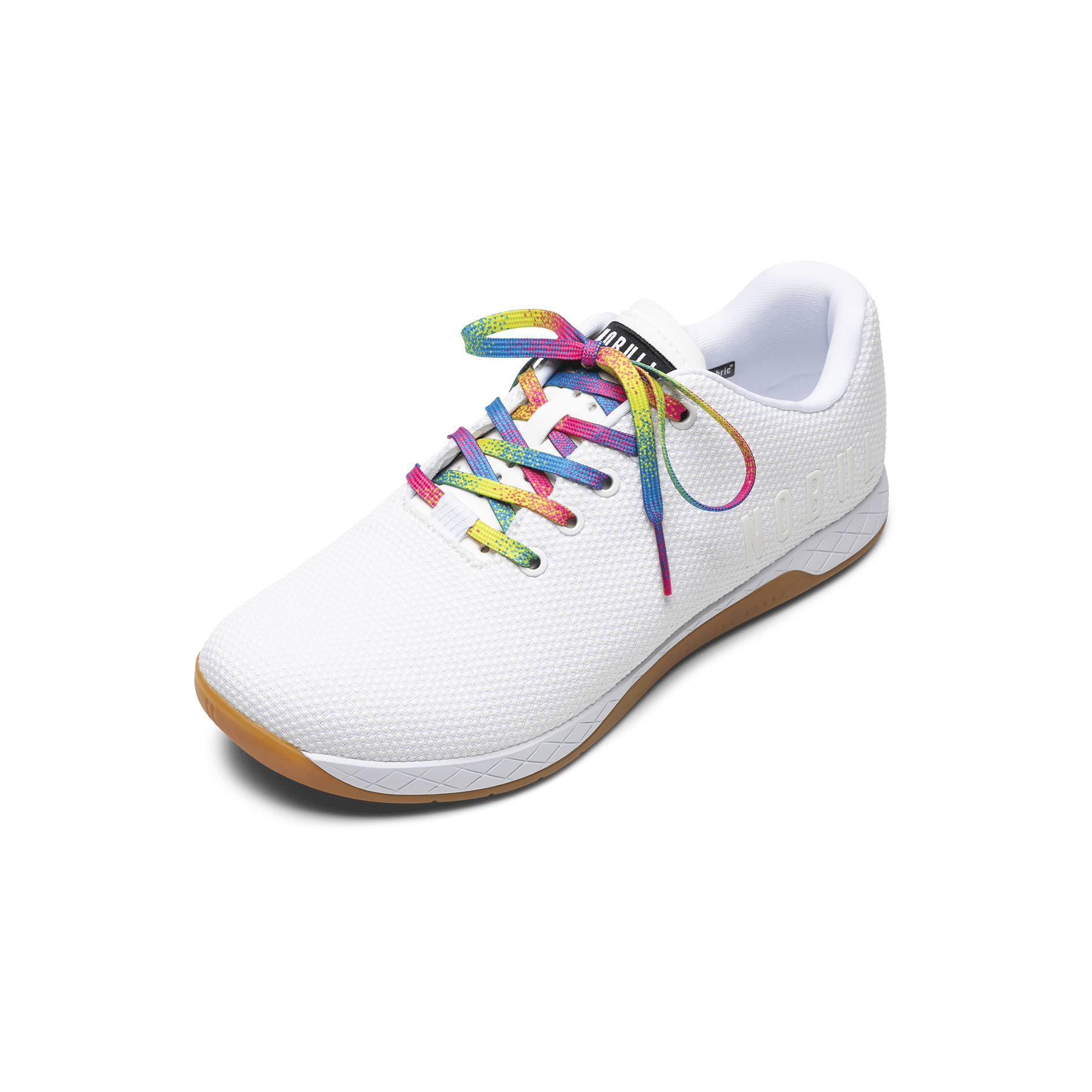 White Outwork Shoe with Neon Glitch Shoelaces.