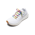 White Drive Knit Shoe with Neon Glitch Shoelaces.