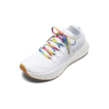White Drive Knit Shoe with Neon Glitch Shoelaces.